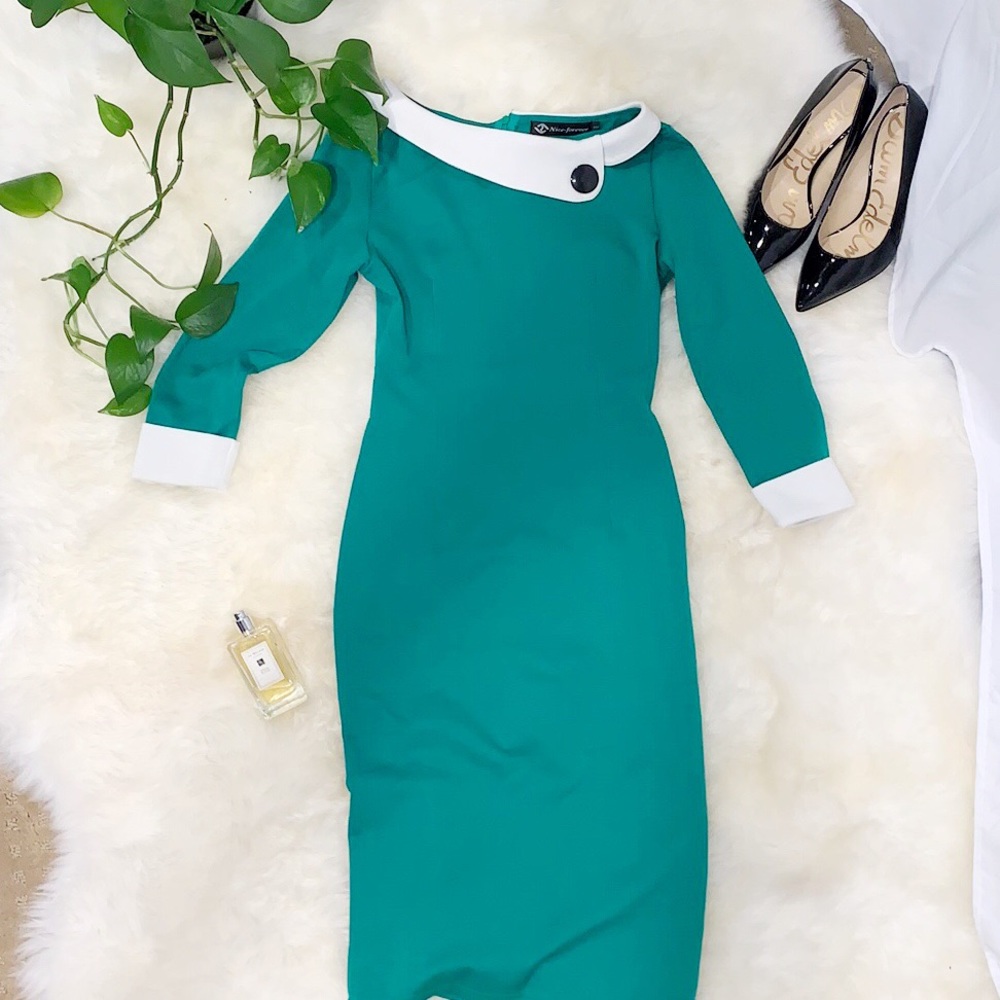 Nice-Forever Gorgeous Green Fitted Dress